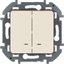 Фото Legrand Inspiria 673631 выключатель двухклавишный с подсветкой/индикацией для скрытого монтажа, цвет "Слоновая кость", номинальный ток 10 А, напряжение ~250В