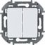 Фото Legrand Inspiria 673620 выключатель двухклавишный для скрытого монтажа, цвет "Белый", номинальный ток 10 А, напряжение ~250В.