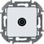 Фото Legrand Inspiria 673870 розетка телевизионная для скрытого монтажа, оконечная для схемы "шлейф", 10 дБ 4-862 МГц, цвет "Белый"