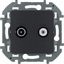 Фото Legrand Inspiria 673883 розетка телевизионная-спутниковая для скрытого монтажа, для схемы "звезда", 1.5 дБ 4-2400 МГц / 2 дБ 4-2400 МГц, поддержка обратного питания для активных антенн до 500мА, цвет "Антрацит"