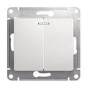 Schneider Electric Glossa GSL000153 Выключатель двухклавишный с подсветкой (10 А, под рамку, скрытая установка, белый)