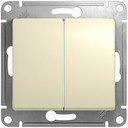 Schneider Electric Glossa GSL000251 Выключатель двухклавишный (10 А, под рамку, скрытая установка, бежевый)
