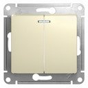 Schneider Electric Glossa GSL000253 Выключатель двухклавишный с подсветкой (10 А, под рамку, скрытая установка, бежевый)