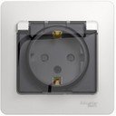 Schneider Electric Glossa GSL000148 Розетка с заземляющим контактом (16 А, в сборе, скрытая установка, шторки, крышка, IP44, белая)