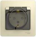 Schneider Electric Glossa GSL000248 Розетка с заземляющим контактом (16 А, в сборе, скрытая установка, шторки, крышка, IP44, бежевая)