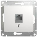 Schneider Electric Glossa GSL000181T Розетка телефонная (RJ11, под рамку, скрытая установка, белая)
