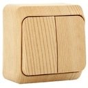 Schneider Electric Этюд BA10-002D Выключатель двухклавишный (10 А, в сборе, открытая установка, сосна)