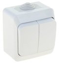 Schneider Electric Этюд BA10-042B Выключатель двухклавишный (10 А, в сборе, открытая установка, IP44, белый)