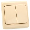Schneider Electric Этюд BC10-002K Выключатель двухклавишный (10 А, в сборе, скрытая установка, кремовый)