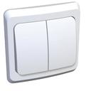 Schneider Electric Этюд BC10-006B Выключатель двухклавишный с подсветкой (10 А, в сборе, скрытая установка, белый)