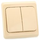 Schneider Electric Этюд BC10-006K Выключатель двухклавишный с подсветкой (10 А, в сборе, скрытая установка, кремовый)