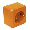 Schneider Electric Этюд PA16-004T Розетка одинарная с заземляющим контактом и шторками (16 А, в сборе, открытая установка, бук)