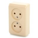 Schneider Electric Этюд PA16-005K Розетка двойная (16 А, в сборе, открытая установка, кремовая)