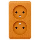 Schneider Electric Этюд PA16-005T Розетка двойная (16 А, в сборе, открытая установка, бук)