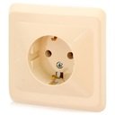 Schneider Electric Этюд PC16-003K Розетка одинарная с заземляющим контактом (16 А, в сборе, скрытая установка, кремовая)