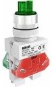 DEKraft 25059DEK ПЕ-22 Переключатель коммутационный 3 фикс. пол. I-O-II 1НО+1НЗ ANC-3 Ø22 мм (индикация, зеленый, IP54, 220В АС)