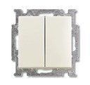 ABB Basic55 2CKA001012A2148 Выключатель двухклавишный (10 А, под рамку, скрытая установка, слоновая кость)