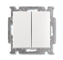 ABB Basic55 2CKA001012A2141 Выключатель двухклавишный (10 А, под рамку, скрытая установка, альпийский белый)