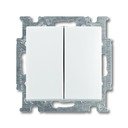 ABB Basic55 2CKA001012A2144 Переключатель двухклавишный (10 А, под рамку, скрытая установка, альпийский белый)