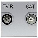 ABB Zenit 2CLA225170N1301 Розетка телевизионная (TV/Radio+SAT, оконечная, под рамку, скрытая установка, серебро)