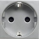 ABB Zenit 2CLA228800N1301 Розетка Schuko с заземляющим контактом и шторками (16 А, под рамку, скрытая установка, серебро)