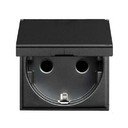 ABB Zenit 2CLA228810N1801 Розетка Schuko с заземляющим контактом и шторками (16 А, крышка, под рамку, скрытая установка, антрацит)
