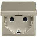 ABB Zenit 2CLA228810N1901 Розетка Schuko с заземляющим контактом и шторками (16 А, крышка, под рамку, скрытая установка, шампань)