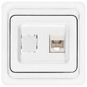 Розетка компьютерная (RJ45, в сборе, скрытая установка, белая)