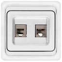 Розетка комбинированная (RJ45+RJ11, в сборе, скрытая установка, белая)