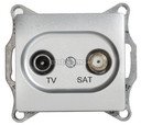 Schneider Electric Glossa GSL000397 Розетка телевизионная (TV+SAT, под рамку, скрытая установка, алюминий)