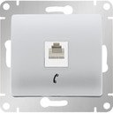 Schneider Electric Glossa GSL000381T Розетка телефонная (RJ11, под рамку, скрытая установка, алюминий)