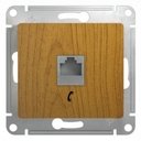 Schneider Electric Glossa GSL000581T Розетка телефонная (RJ11, под рамку, скрытая установка, дуб)