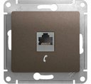 Schneider Electric Glossa GSL000881T Розетка телефонная (RJ11, под рамку, скрытая установка, шоколад)