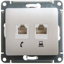 Schneider Electric Glossa GSL000685 Розетка комбинированная (RJ45+RJ11, под рамку, скрытая установка, перламутр)