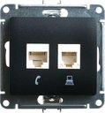 Schneider Electric Glossa GSL000785 Розетка комбинированная (RJ45+RJ11, под рамку, скрытая установка, антрацит)