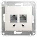 Schneider Electric Glossa GSL000285KK Розетка компьютерная (2xRJ45, под рамку, скрытая установка, бежевая)