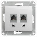 Schneider Electric Glossa GSL000385KK Розетка компьютерная (2xRJ45, под рамку, скрытая установка, алюминий)
