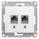 Schneider Electric Glossa GSL000685KK Розетка компьютерная (2xRJ45, под рамку, скрытая установка, перламутр)