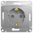 Schneider Electric Glossa GSL000343 Розетка с заземляющим контактом (16 А, под рамку, скрытая установка, алюминий)