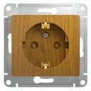 Schneider Electric Glossa GSL000545 Розетка с заземляющим контактом и шторками (16 А, под рамку, скрытая установка, дуб)