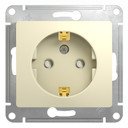 Schneider Electric Glossa GSL000945 Розетка с заземляющим контактом и шторками (16 А, под рамку, скрытая установка, молоко)