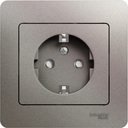 Schneider Electric Glossa GSL001244 Розетка с заземляющим контактом (16 А, в сборе, скрытая установка, шторки, платина)