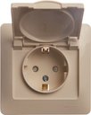 Schneider Electric Glossa GSL000246 Розетка с заземляющим контактом (16 А, в сборе, скрытая установка, шторки, крышка, бежевая)