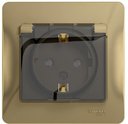 Schneider Electric Glossa GSL000448 Розетка с заземляющим контактом (16 А, в сборе, скрытая установка, шторки, крышка, IP44, титан)