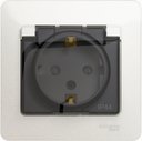 Schneider Electric Glossa GSL000648 Розетка с заземляющим контактом (16 А, в сборе, скрытая установка, шторки, крышка, IP44, перламутр)