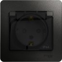 Schneider Electric Glossa GSL000748 Розетка с заземляющим контактом (16 А, в сборе, скрытая установка, шторки, крышка, IP44, антрацит)