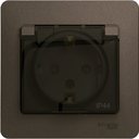 Schneider Electric Glossa GSL000848 Розетка с заземляющим контактом (16 А, в сборе, скрытая установка, шторки, крышка, IP44, шоколад)