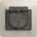 Schneider Electric Glossa GSL000948 Розетка с заземляющим контактом (16 А, в сборе, скрытая установка, шторки, крышка, IP44, молоко)