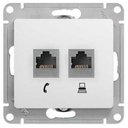 Schneider Electric Glossa GSL000185 Розетка комбинированная (RJ45+RJ11, под рамку, скрытая установка, белая)