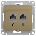 Schneider Electric Glossa GSL000485 Розетка комбинированная (RJ45+RJ11, под рамку, скрытая установка, титан)